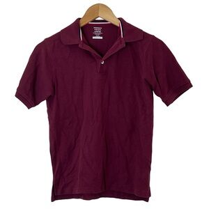 French Toast | Burgundy cotton blend short sleeve uniform polo shirt siz…